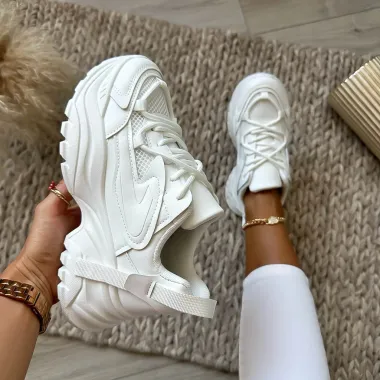 Adidasi dama casual alb WW096 T55-3